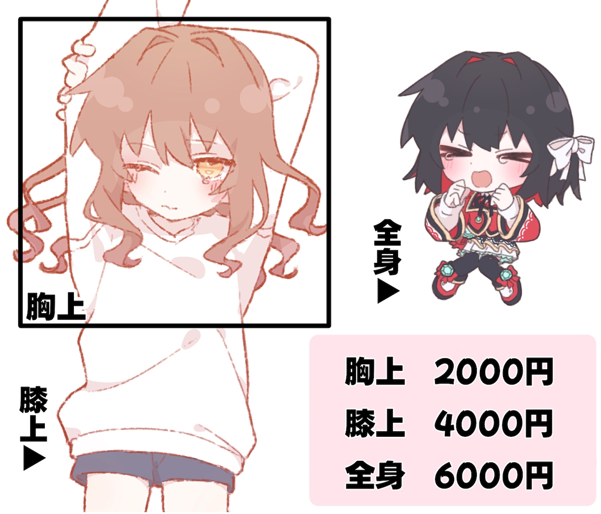 ゆるふわ可愛い、癒しイラストを描きます お安くデフォルメ・等身イラストを注文。 イメージ4