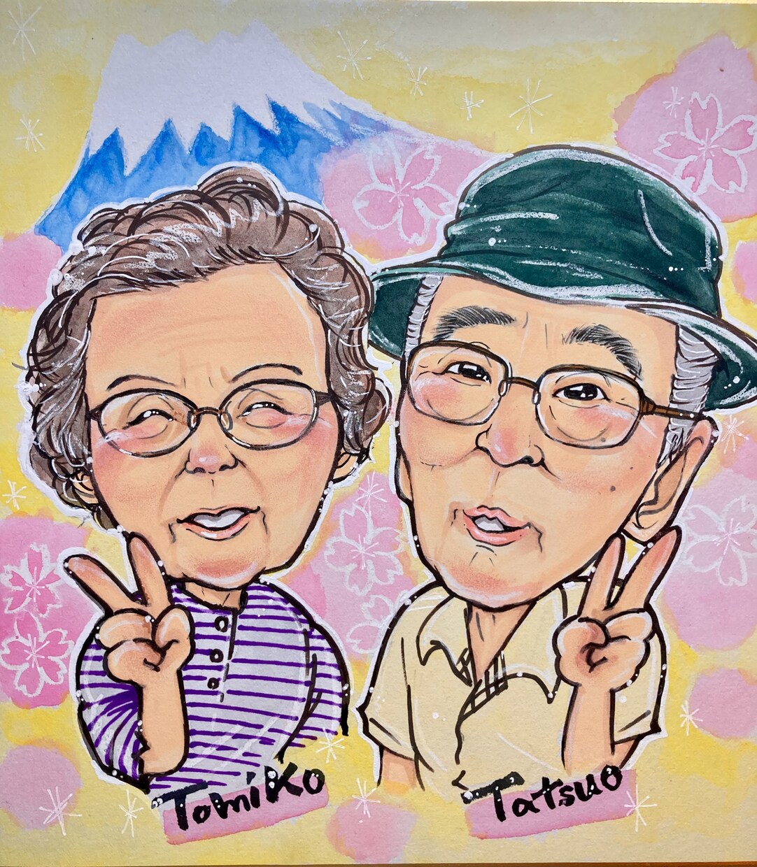 A4サイズ 額付き☆手作り感溢れる似顔絵制作します さりげないサイズ感がグット♪ 贈り物に大変喜ばれます。 イメージ8