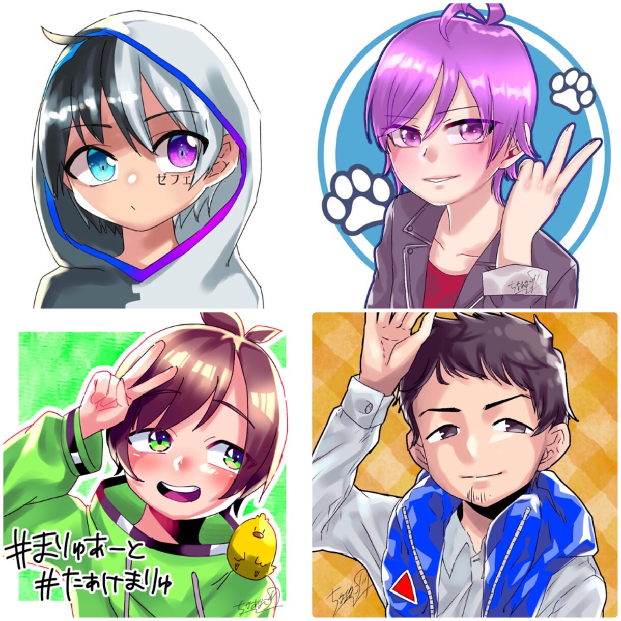 男性ver/snsのアイコンヘッダーお描きします 男性イラストの作成/カッコいい/中性的/ イメージ4