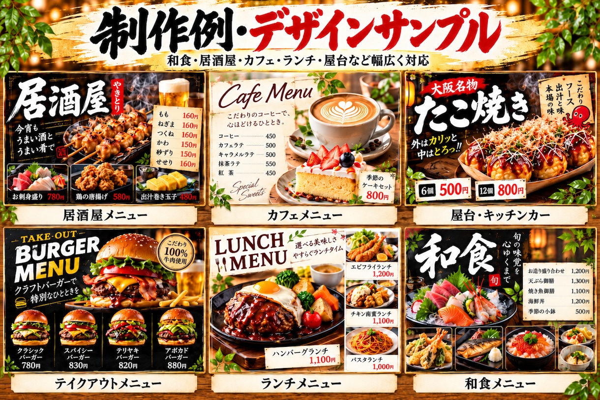 飲食店向けメニュー表を見やすく制作しますます 飲食現場の経験を活かし、見やすく伝わるデザイン イメージ3
