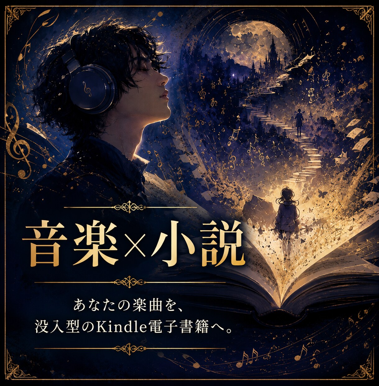 音楽×小説】あなたの楽曲を電子書籍にします あなたの楽曲を読者の心を震わせる唯一無二の小説家させます イメージ1
