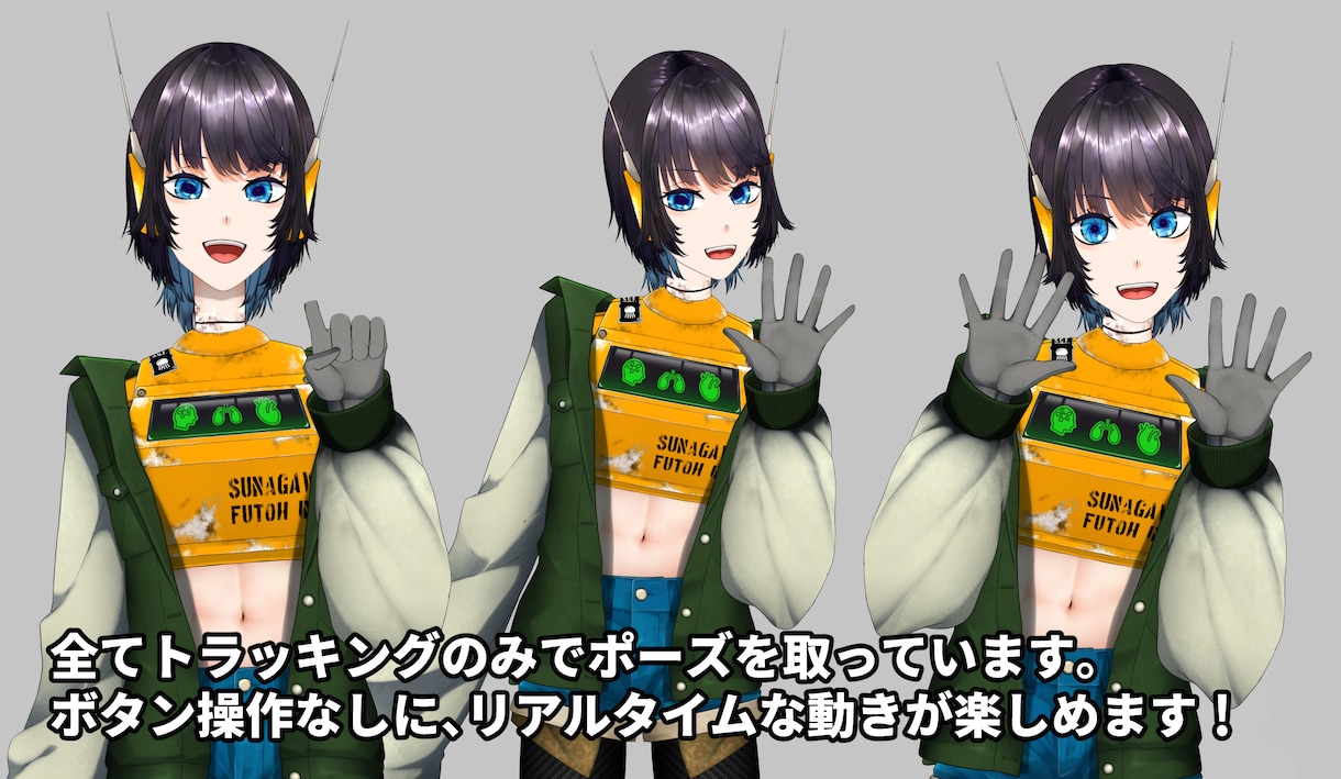 ハンドトラッキング可能なVTuberモデル作ります 指先までヌルヌル動く！高可動域なLive2Dモデルです イメージ6