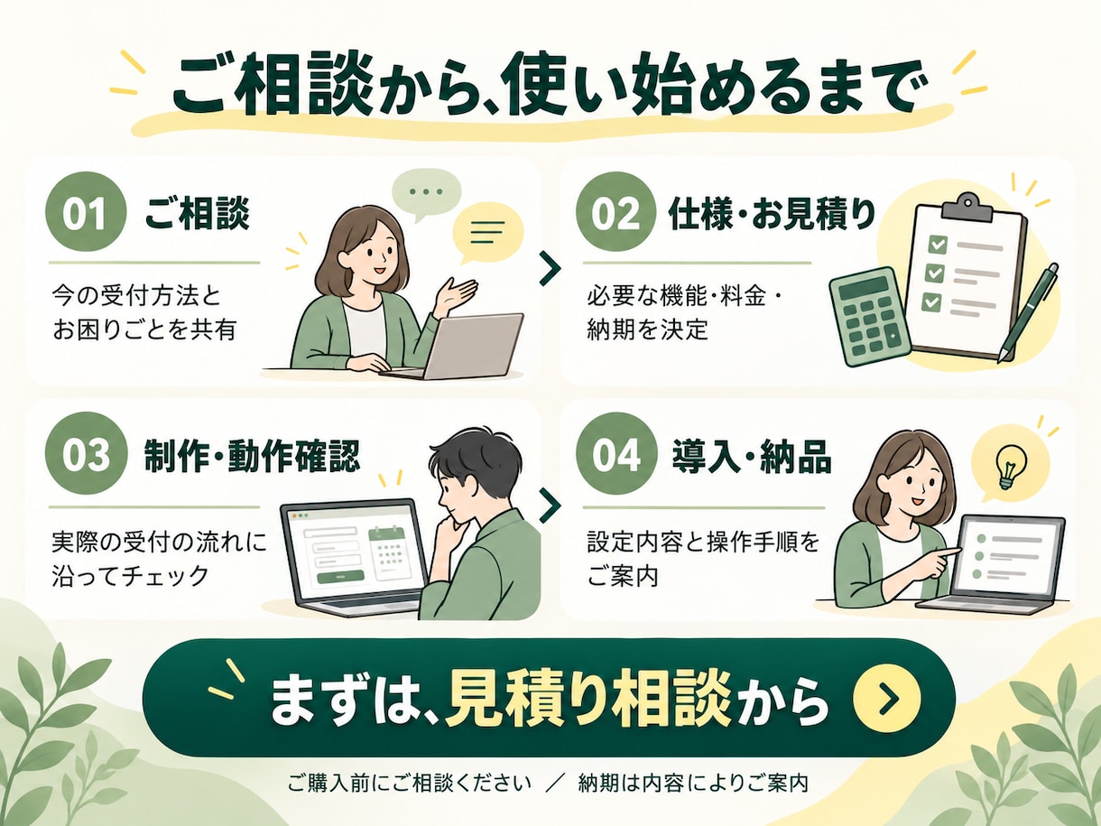 店舗・宿泊施設オンライン受付・管理を仕組み化します LINE予約・宿泊フォーム・通知・データ管理もご相談ください イメージ3