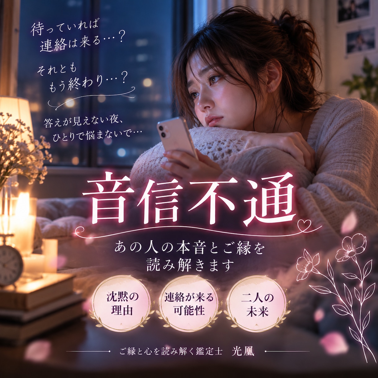 音信不通｜あの人の本音とご縁の流れを読み解きます 連絡が途絶えた理由・今の気持ち・再び動く兆しを丁寧に視ます イメージ3