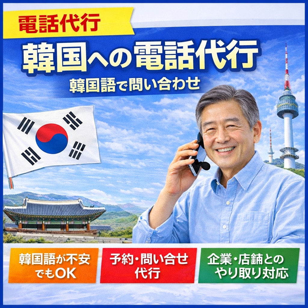 韓国宛の電話代行致します 予約、確認、お問い合わせなど何でも イメージ1