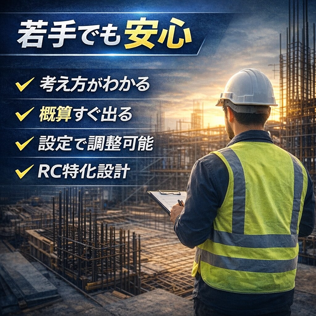 RC半自動積算Excel作ります RC造の生コン型枠鉄筋を半自動算出します イメージ3