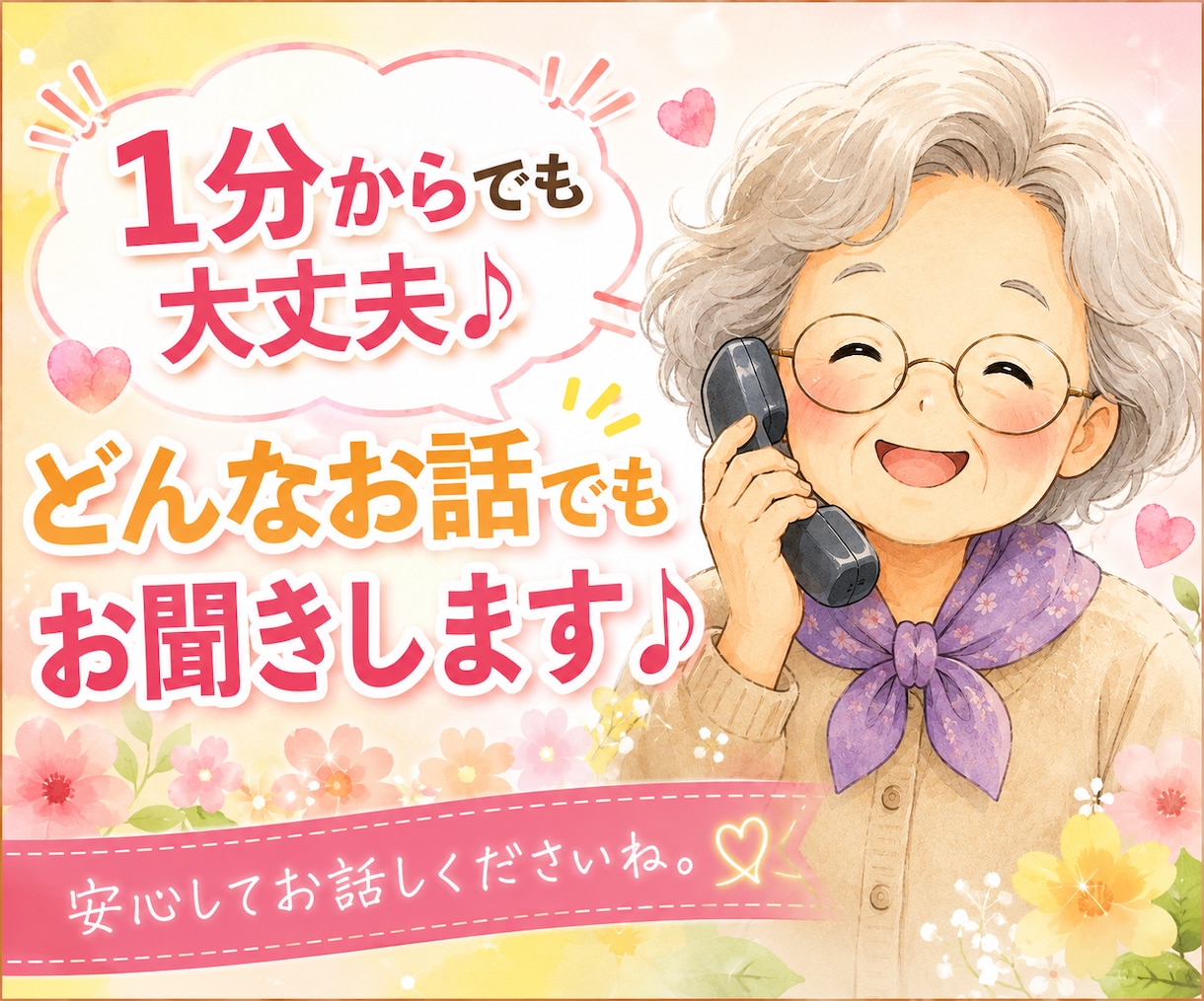 話すだけで大丈夫✨母のように優しく寄り添います 愚痴も悩みなんでも大丈夫☺️心がホッとする時間を届けます✨ イメージ1