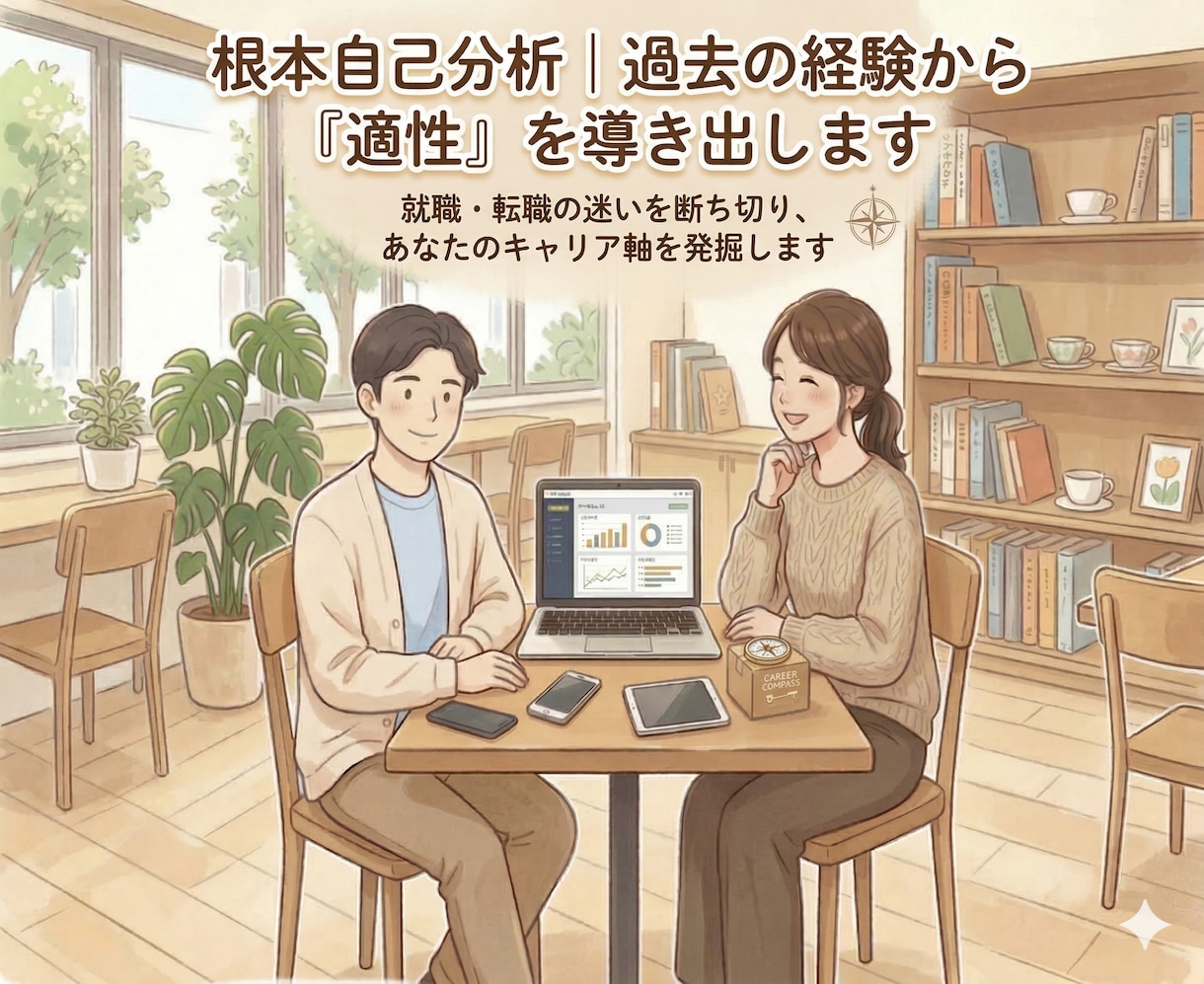 根本自己分析｜過去の経験から「適性」を導き出します 就職・転職の迷いを断ち切り、あなたのキャリア軸を発掘します イメージ1