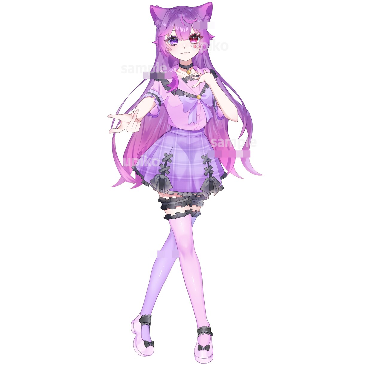 アニメ塗りでかわいい女の子描きます 立ち絵　アイコン　配信用イラスト　表情差分　歌ってみたサムネ イメージ5