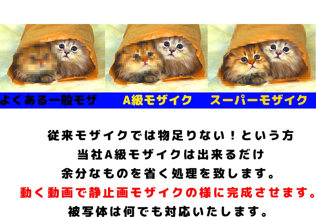動画A級モザイク.!プロが上質Efectします モザだけでなくボカシ.絵に置き換え可。ダントツ違う出来栄え！ イメージ5