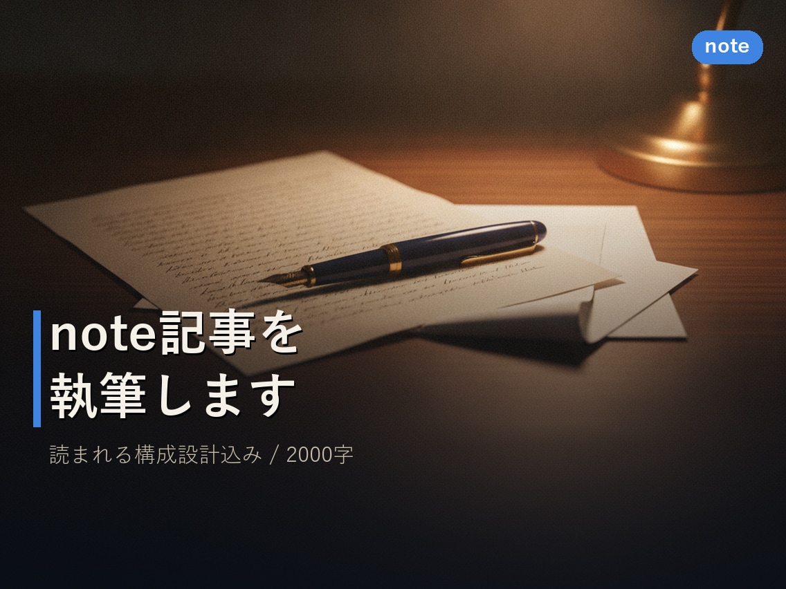 note記事2000字を執筆します 読者に刺さる構成で、読まれるnote記事を2000字で イメージ1