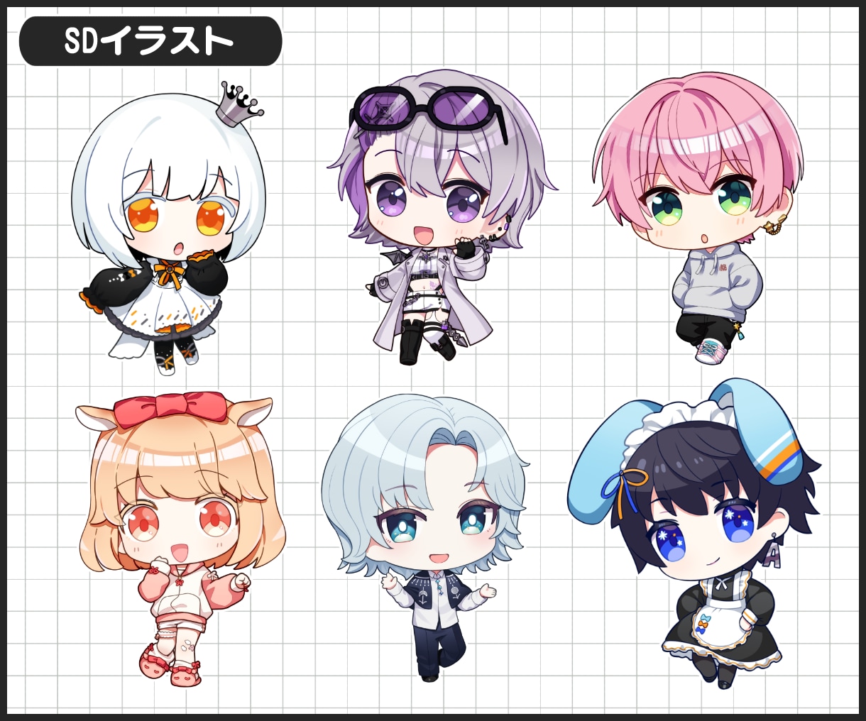 商用・グッズOK！キャラクターイラスト承ります SDキャラ・立ち絵・一枚絵・歌ってみた・MVお任せください！ イメージ10