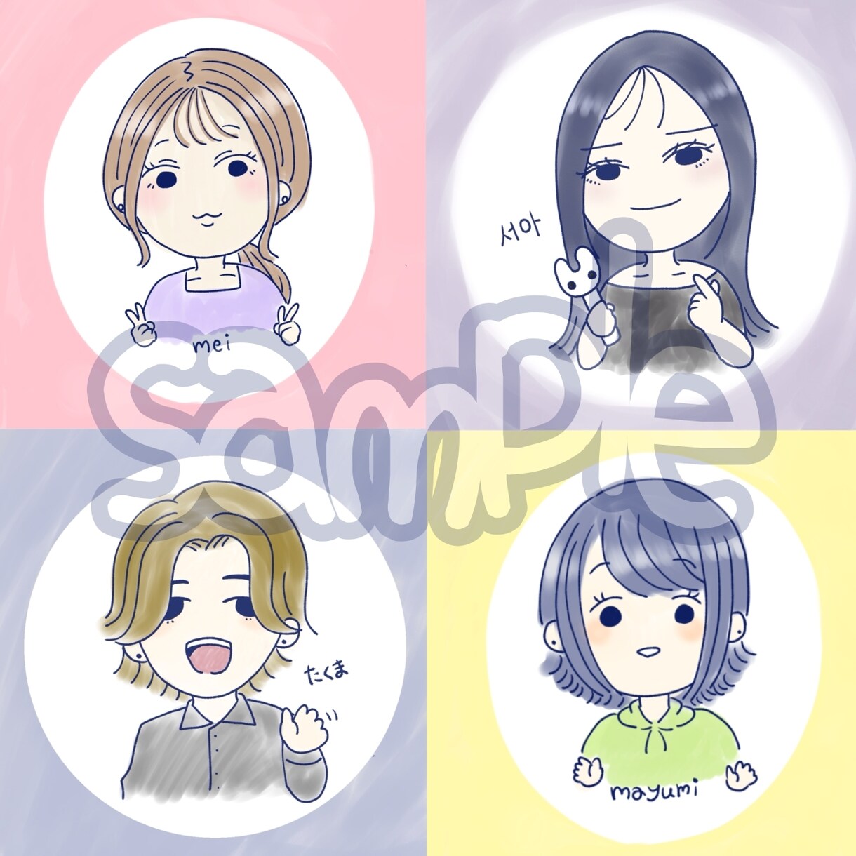 超ゆるゆるな似顔絵描きます SNSやブログにも！低価格でお描きします！ イメージ3