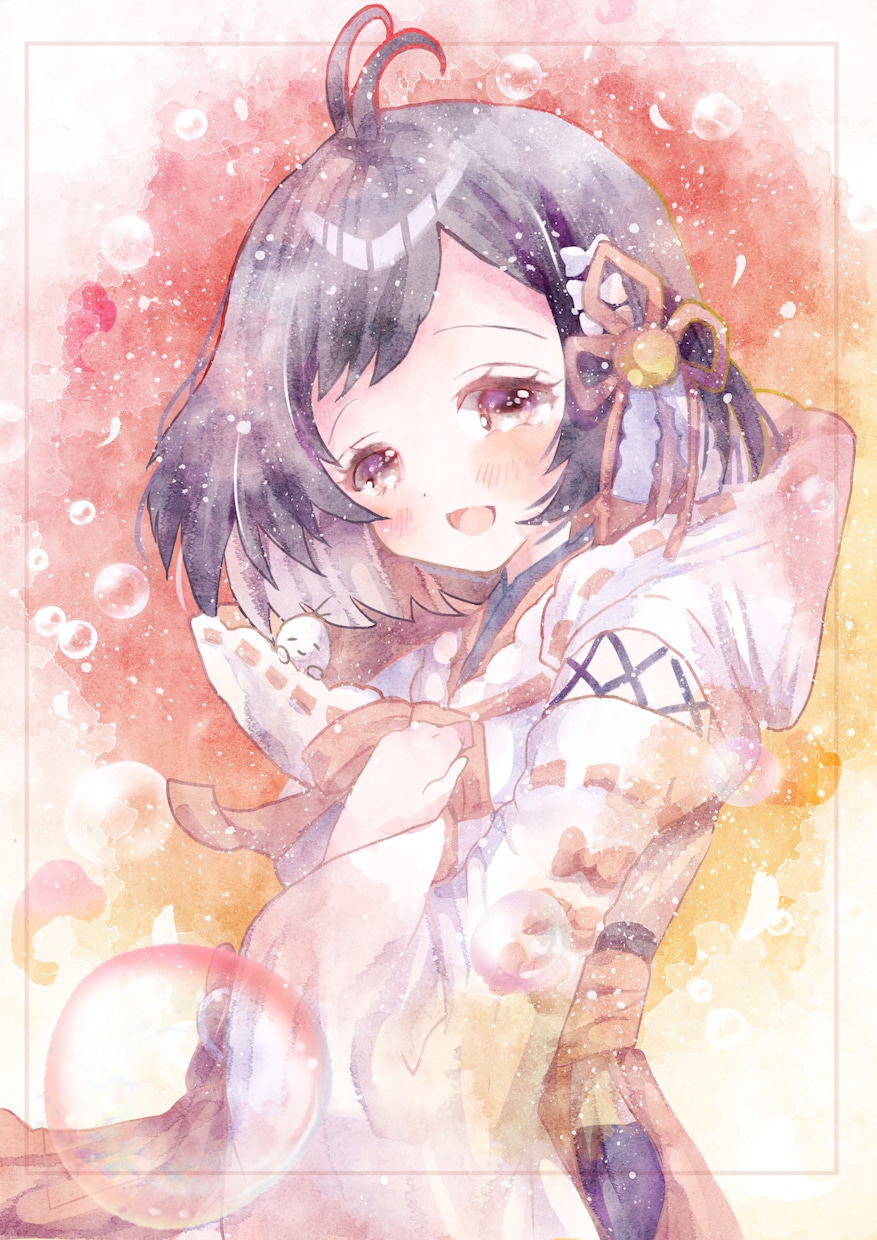 癒されるデジタル水彩画作成いたします 癒されるふんわりした可愛いの女の子描きます☆商用利用込み イメージ4