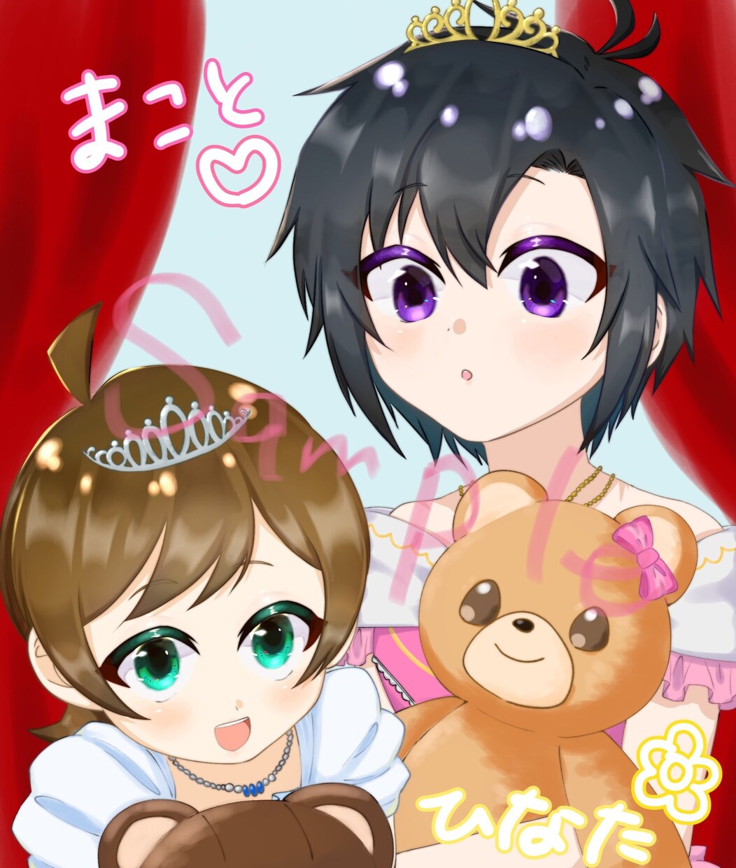 SNSアイコンや一枚絵等、お描きします かわいい絵柄寄りのキャラクター イメージ4