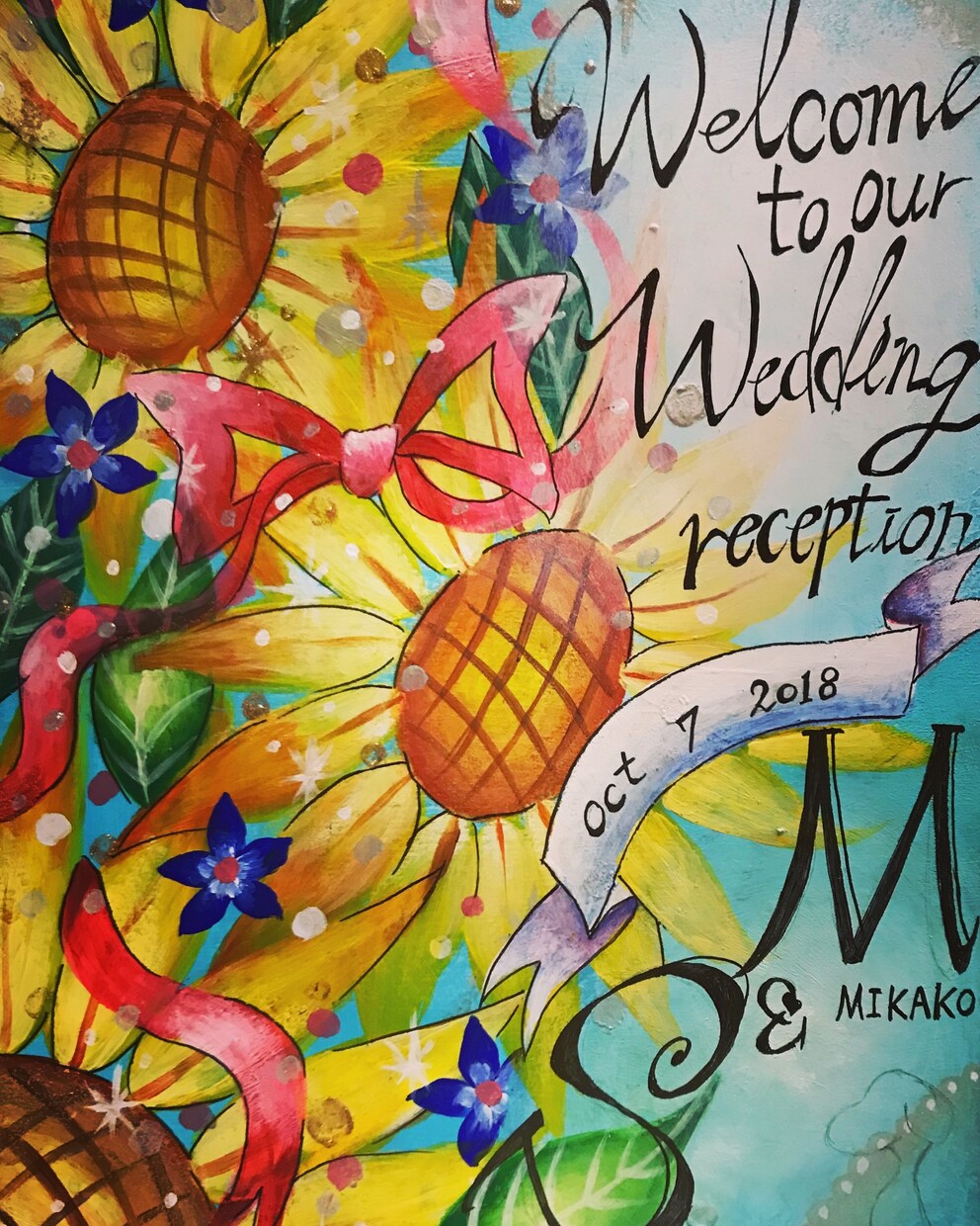 ウェルカムボード制作します 結婚式を控えたご夫婦に！オーダーメイドで描かせて頂きます。 イメージ1