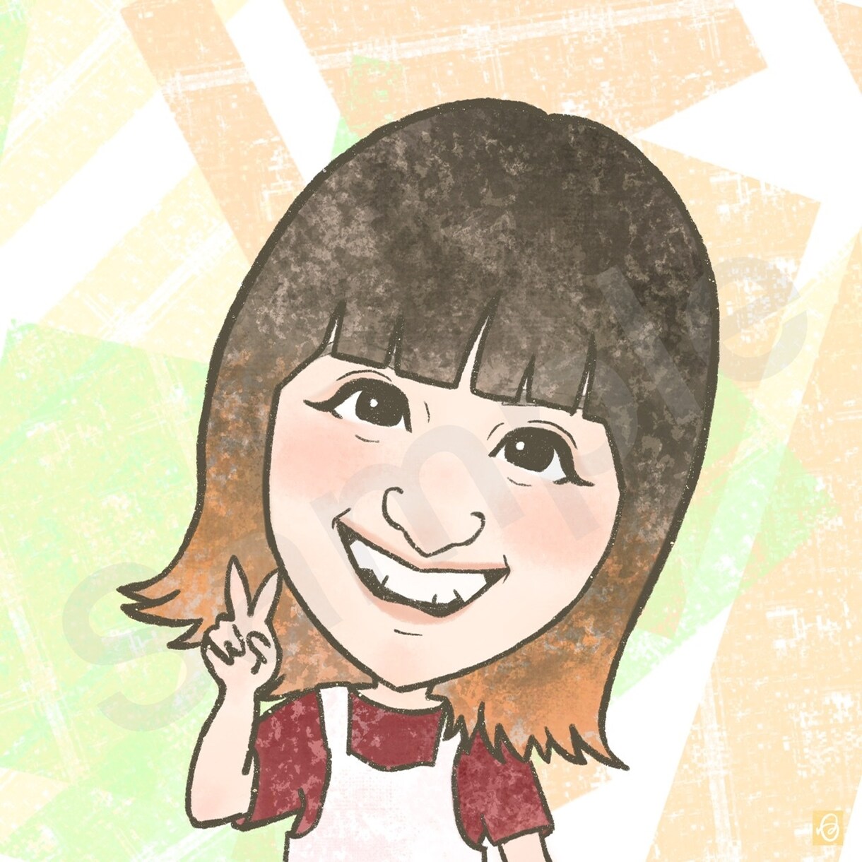 プロフィール画像★ほんわかかわいい似顔絵描きます 【先着20件限定価格！】アイコンや記念日のプレゼントに イメージ8