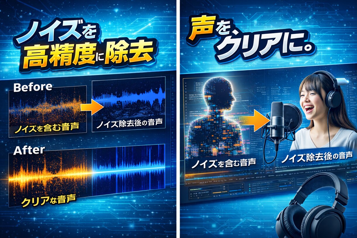 RX11で歌やボイスのノイズを除去、整音いたします 無料サンプルで安心。最新RX11と手作業で至高のクリア音質へ イメージ1