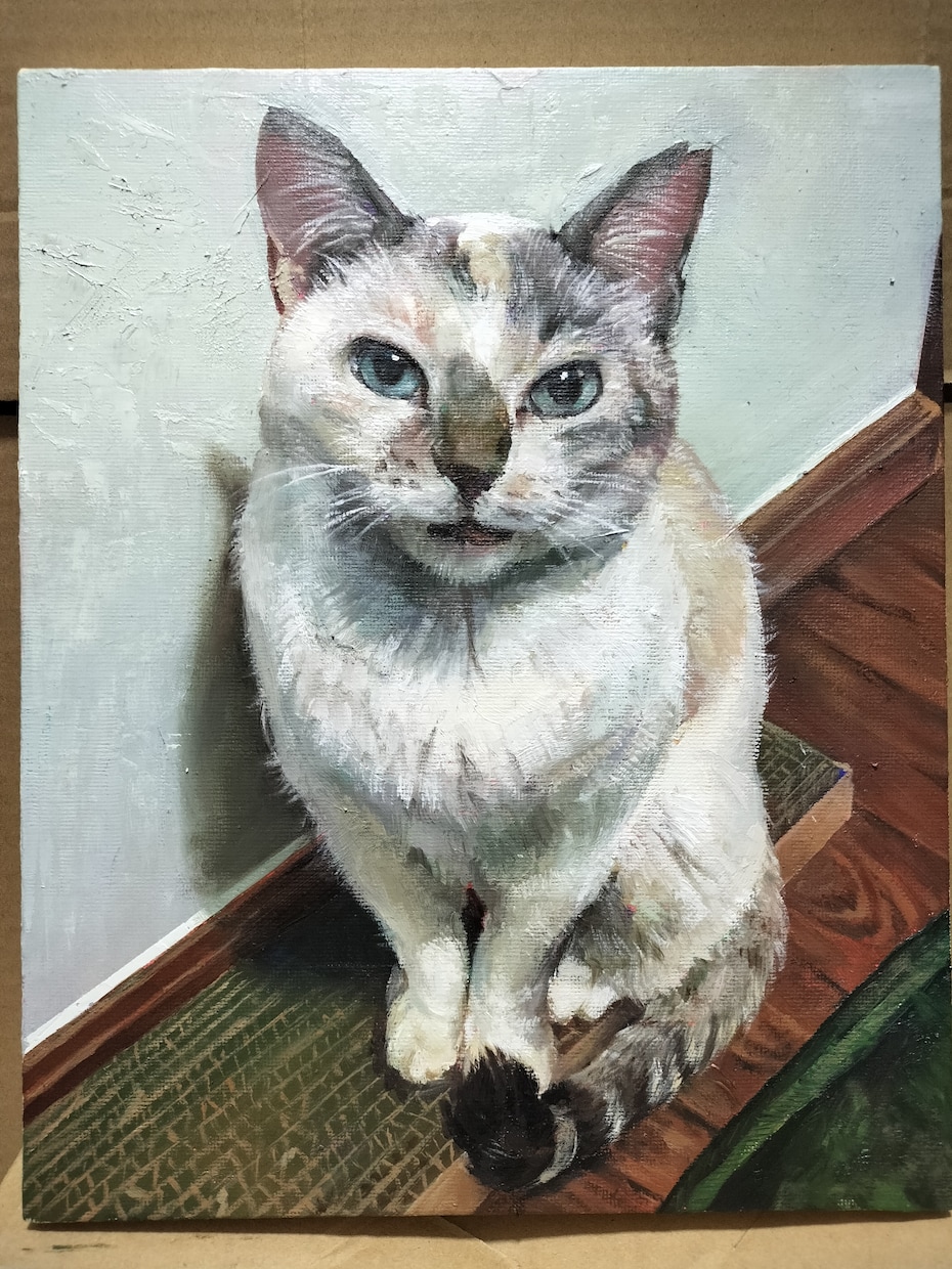 ペットのお写真を味のある油絵にします 現役藝大生がペットとの思い出を形にするお手伝いをします！ イメージ2