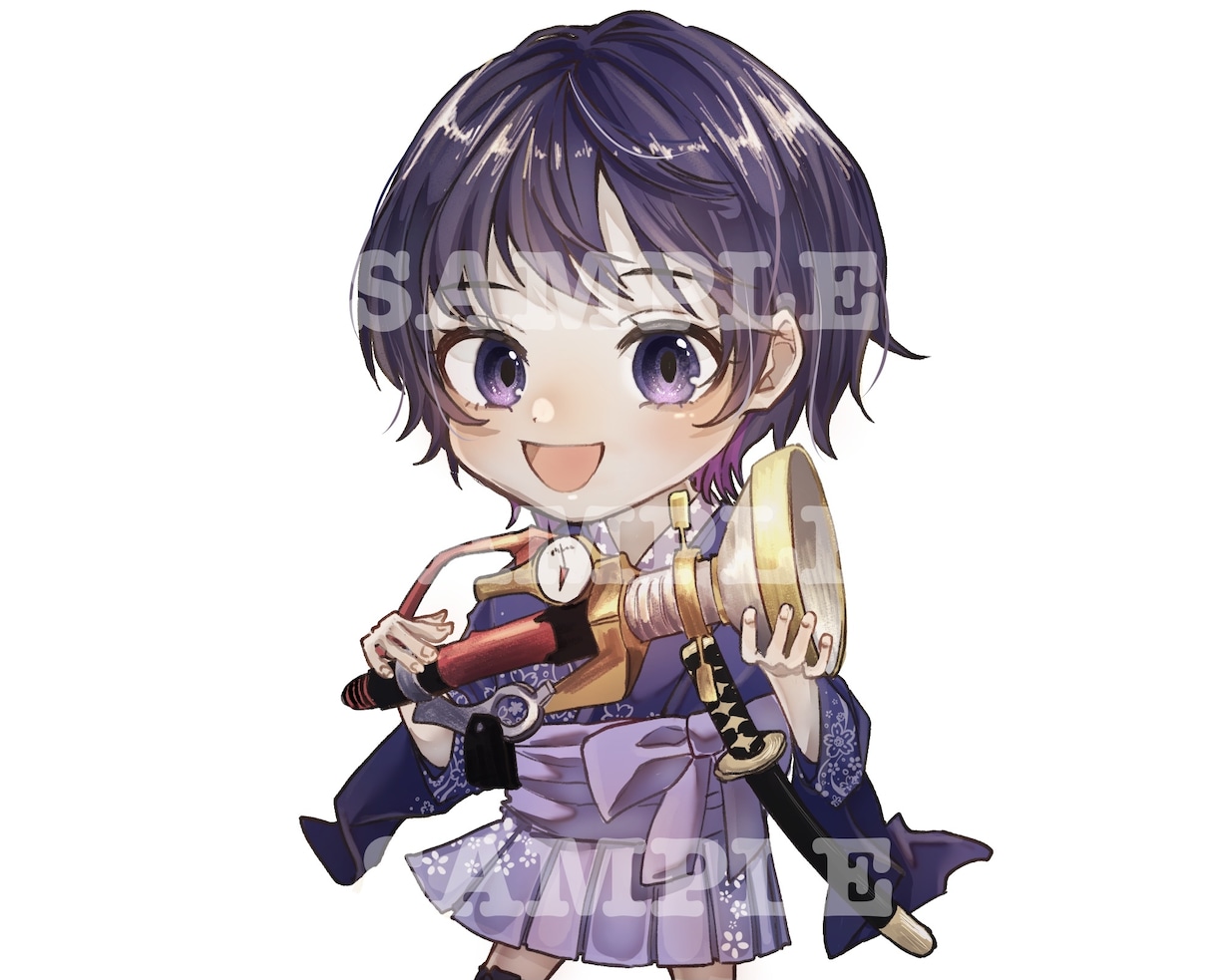 透明感のあるミニキャラ描きます ミニキャラには珍しい透明感溢れるタッチ！商用利用可能です◎ イメージ2