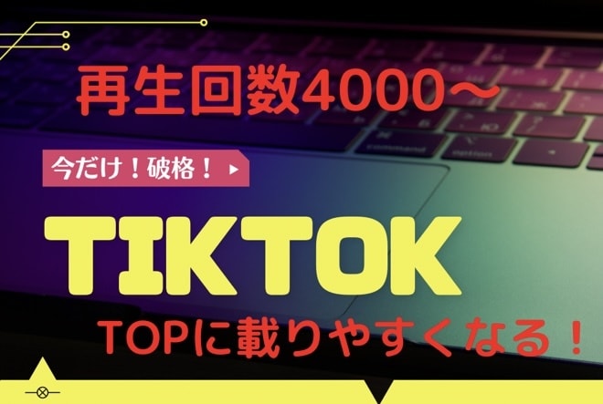 Tictok再生回数4000！破格で増やします 【いいねもお得】最低額からご提供♪ イメージ1