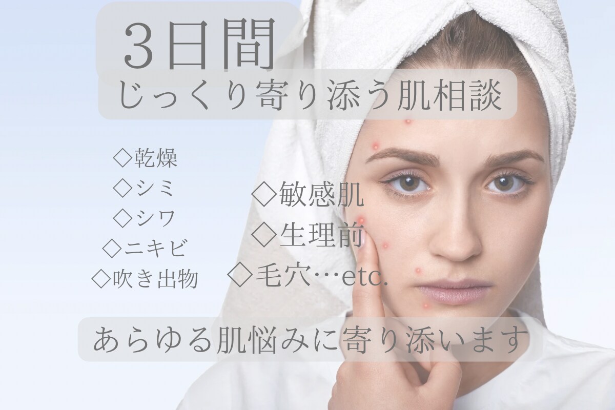 3日間チャットでじっくり寄り添う肌相談をします 日中にじっくり寄り添う、あなた専属のスキンケアパートナー イメージ1