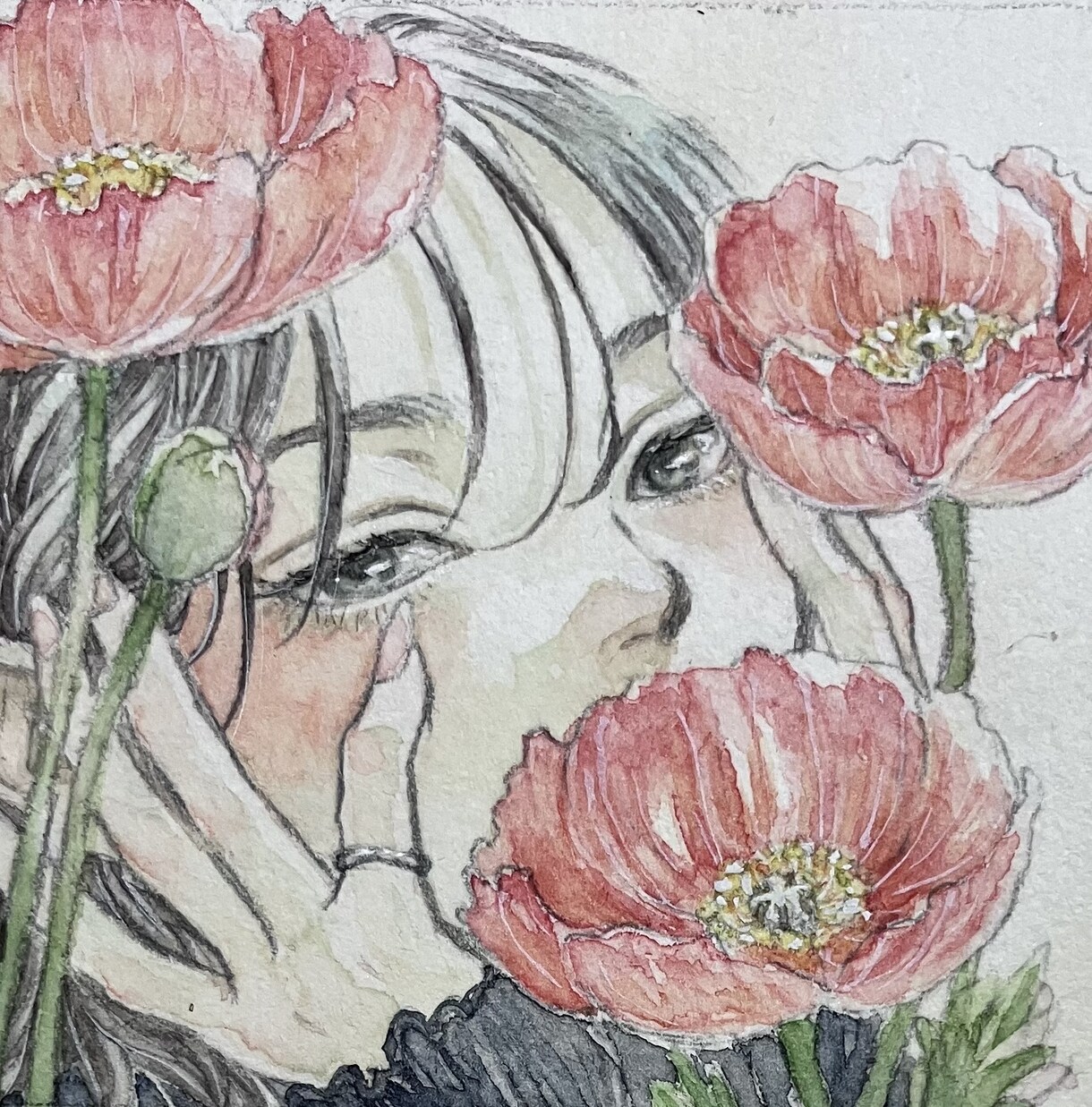 アナログで人物イラストを水彩で描きます 手描きのぬくもり、そのまま届けます。 イメージ4