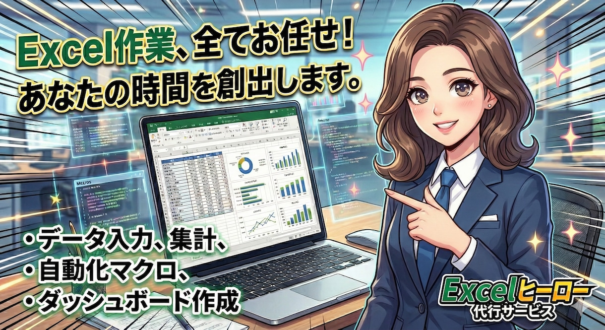 丸投げでOK!エクセルの困りごと、プロが解決します 事務代行・DX化。あなたの「面倒くさい」を代行します！ イメージ1