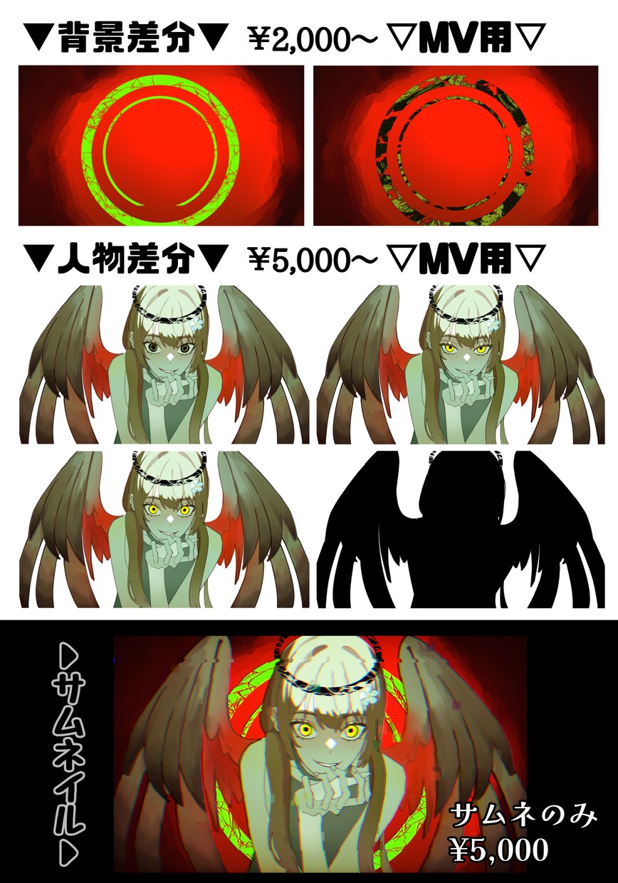 歌みたのMVやサムネイラスト描きます 〜トレス無しで本家に近い絵を〜 イメージ2
