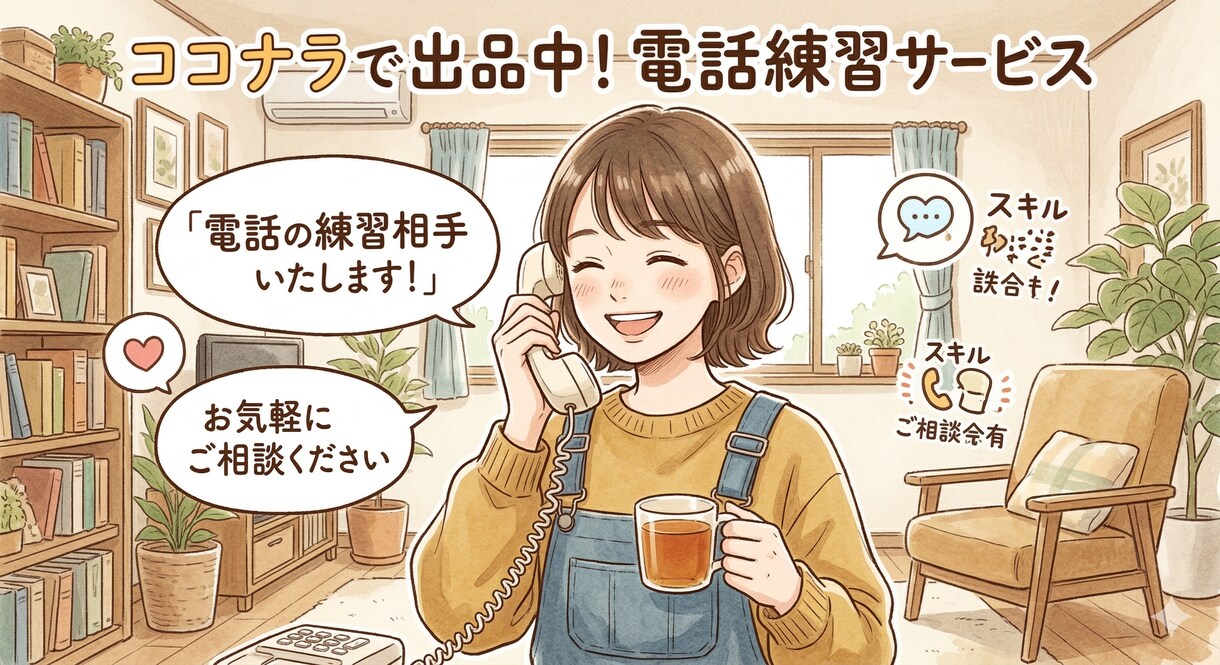 通話の練習相手いたします お仕事の電話が不安な方の練習台になります。 イメージ1