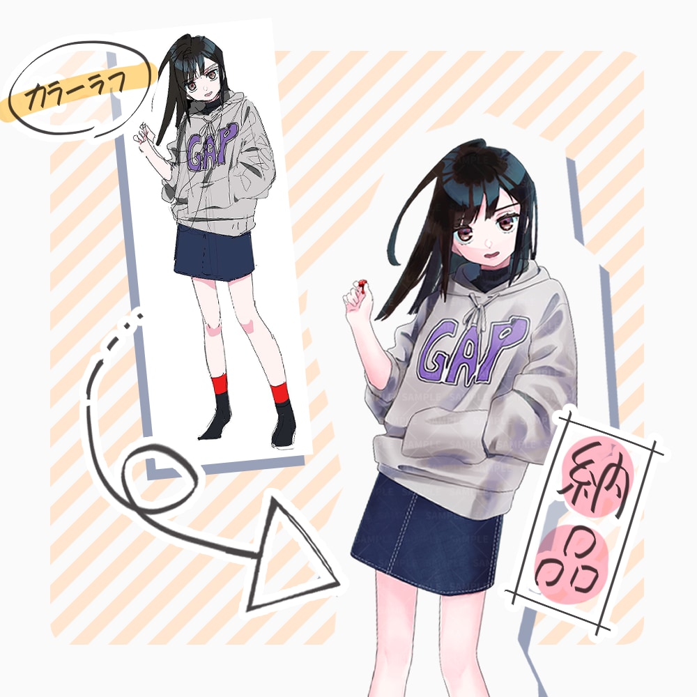 説得力のある映え立ち絵描きます 表情差分付き！オリジムリも承ります！手を描くの大好き！ イメージ5
