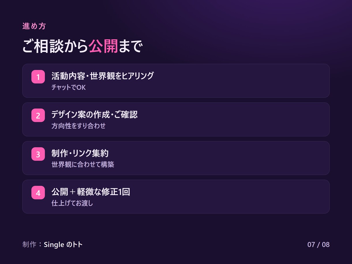 VTuber・配信者の公式サイトを制作します 配信リンクもグッズも1枚に。世界観で魅せる公式サイト イメージ7