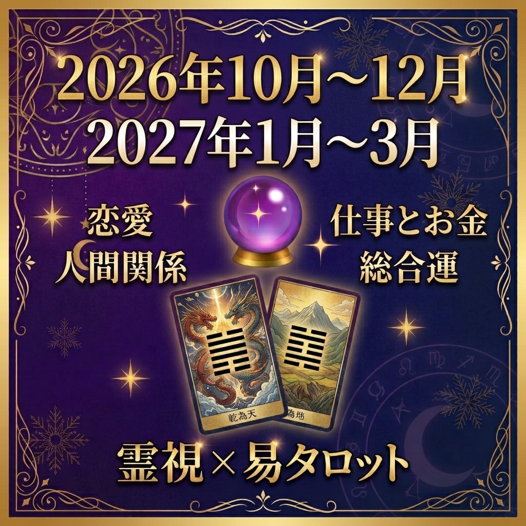 年末年始♡開運占い♡易タロットでズバリ霊視します 恋愛・仕事とお金・人間関係、半年間の運命の流れと転機をズバリ イメージ1