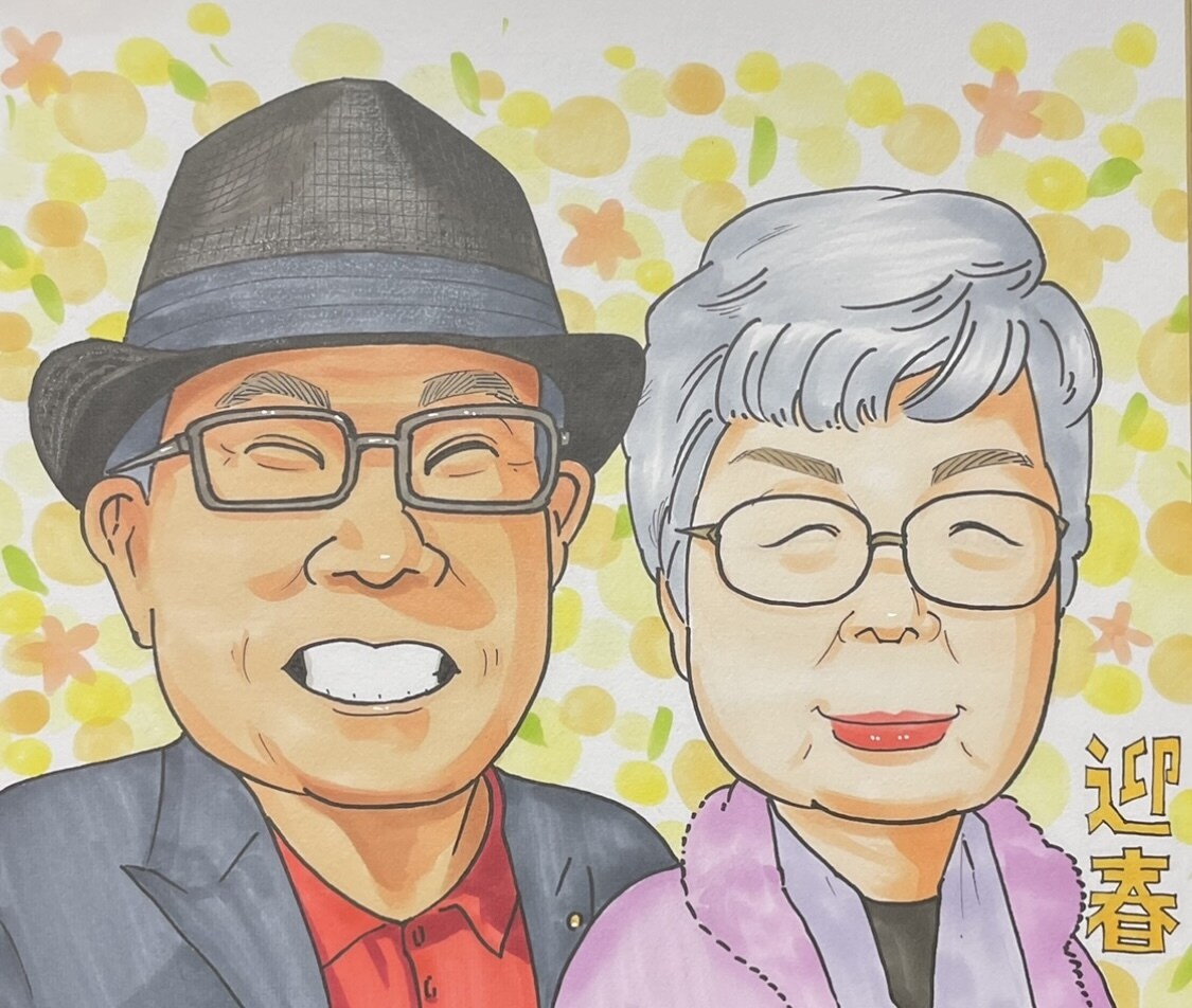 世界で一つの手描き似顔絵をお届けします 記念日、結婚式、長寿のお祝いに イメージ4