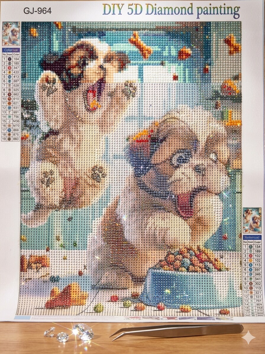 最短で丁寧なダイアモンドアート制作代行を承ります ピンセットで一粒ずつ精密に。隙間のない美しい輝きを届けます イメージ2