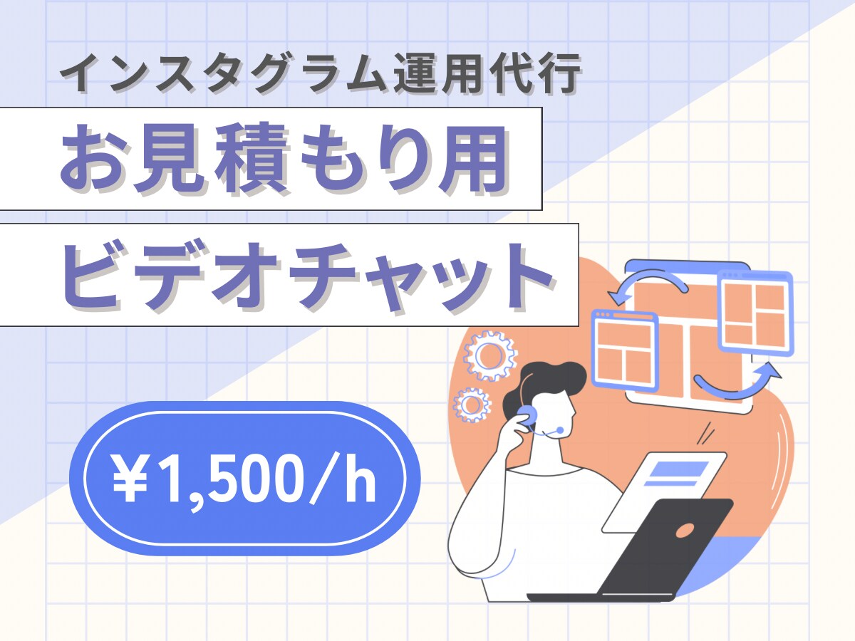 ご購入前にビデオチャットで打ち合わせできます インスタグラム運用代行の事前相談用となります。 イメージ1