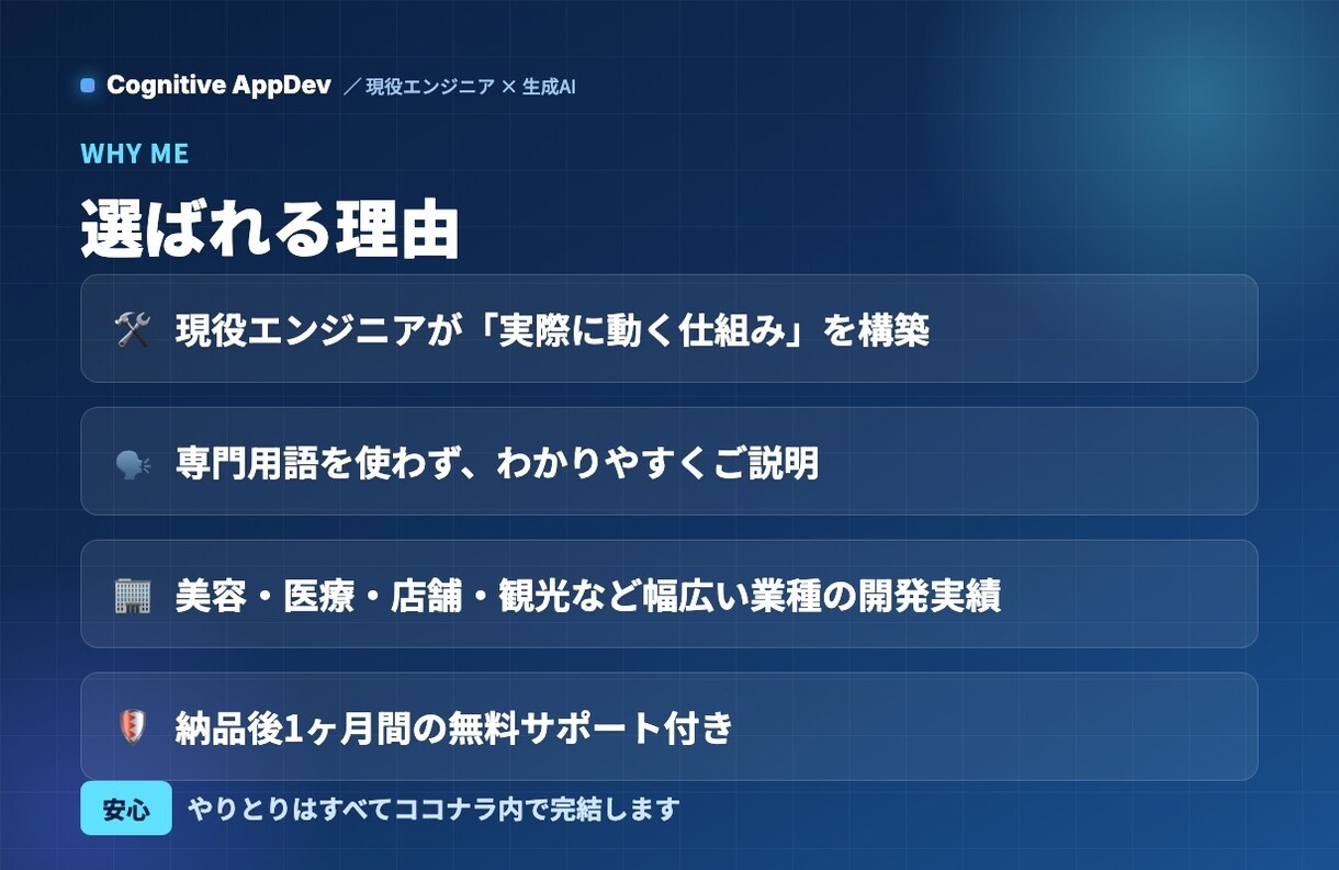 現役エンジニアがAI業務効率化を構築します プロンプト集で終わらせません。実際に動くAI自動化を構築 イメージ6