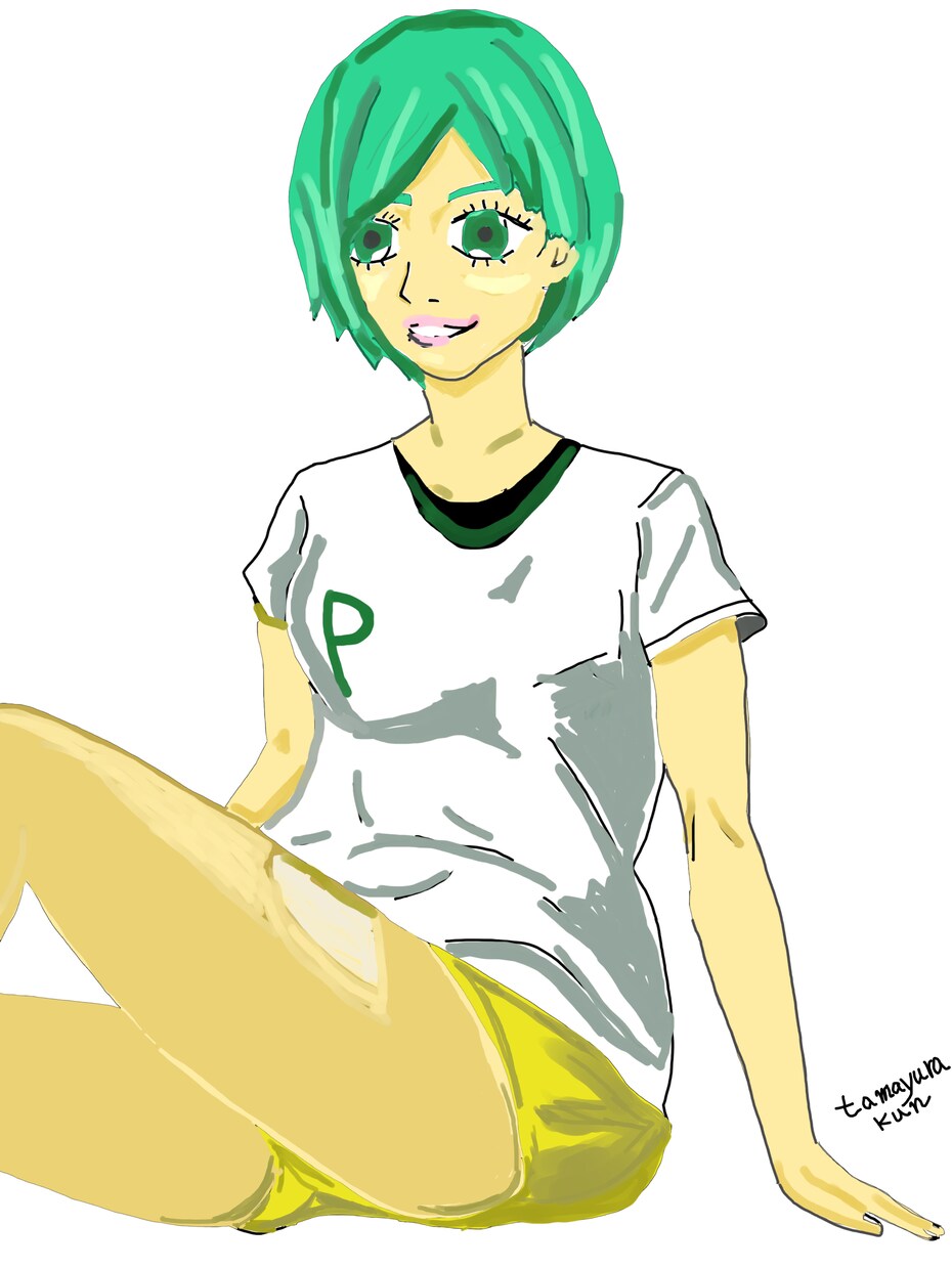 自分で描いたオリジナルキャラクターの絵を売ります オリジナルキャラクター　女の子　座り イメージ7