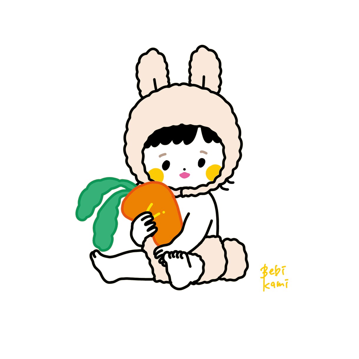 印刷可能な高画質！赤ちゃんの似顔絵作成します SNSアイコンやプレゼントに！データ納品です！ イメージ1
