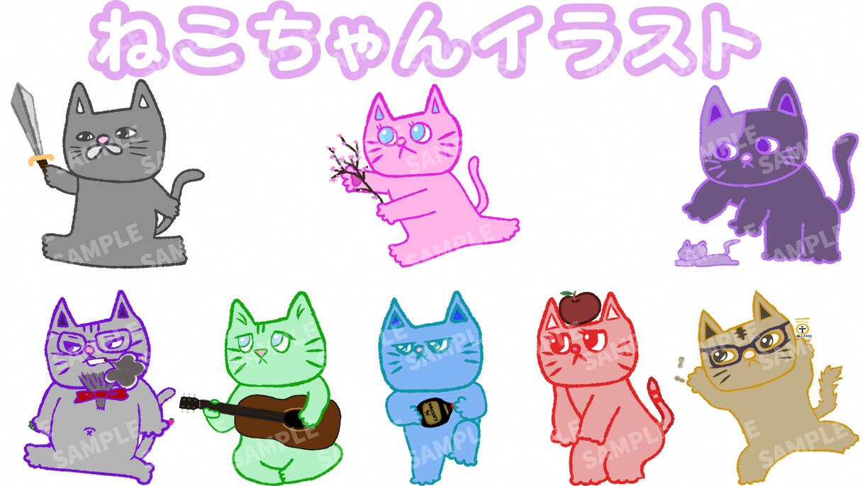 絵本に出てきそうな猫ちゃん描きます 配信活動の方のスタンプにご利用可。 イメージ1