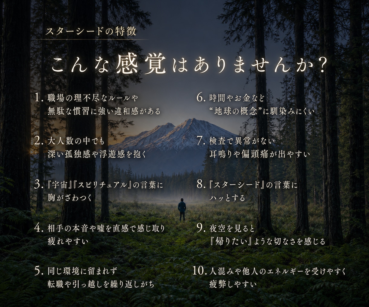 孤独や使命に疲れたスターシードの苦しみから救います 自己犠牲を卒業し、自分を幸せにする事でアセンションを助ける。 イメージ2