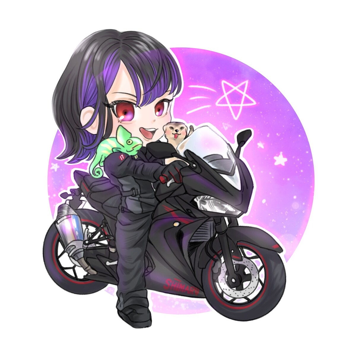 貴方とバイク、お描きします 貴方と愛車をイラストに！キャラクターや、ミニキャラでも！ イメージ3