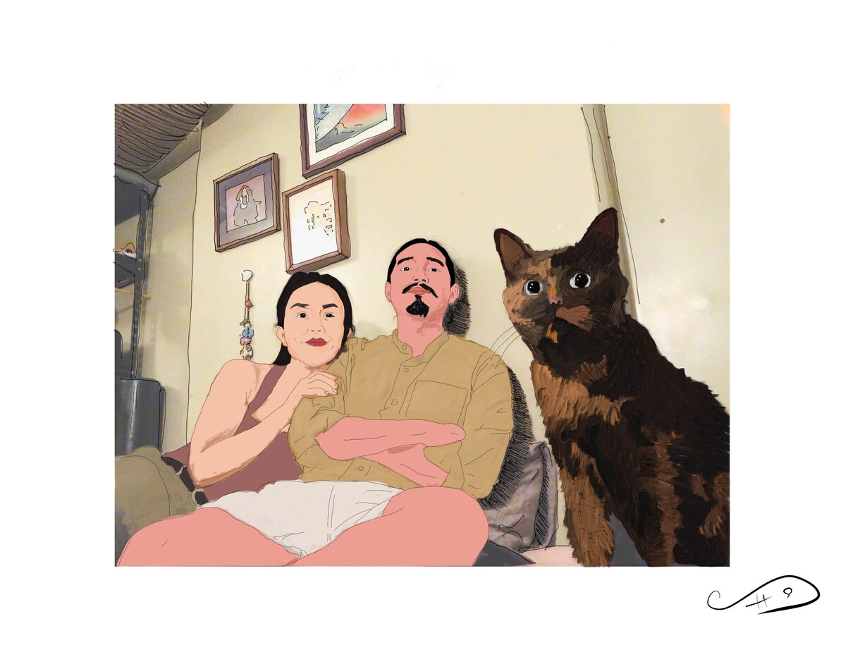 油絵の具の手描きタッチの似顔絵描きます ちょっと特別な記念プレゼントにいかがでしょうか？ イメージ1