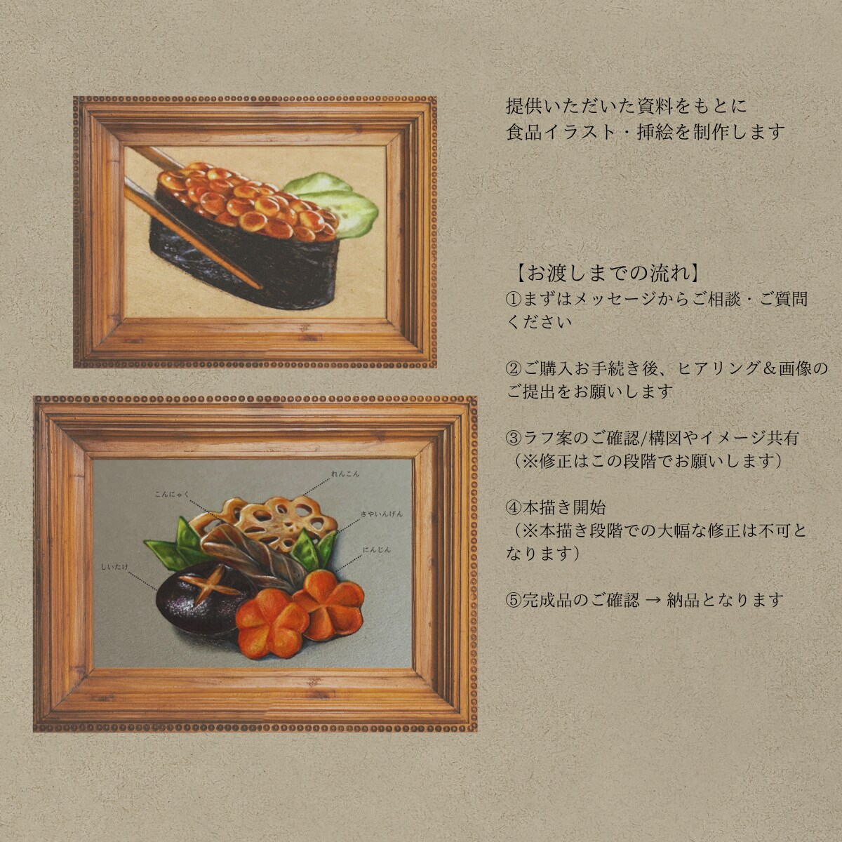 商用OK！雑誌・広告向けリアル食品描きます 商用・二次使用OK/アイコンやグッズ、ラッピングにも◎ イメージ10