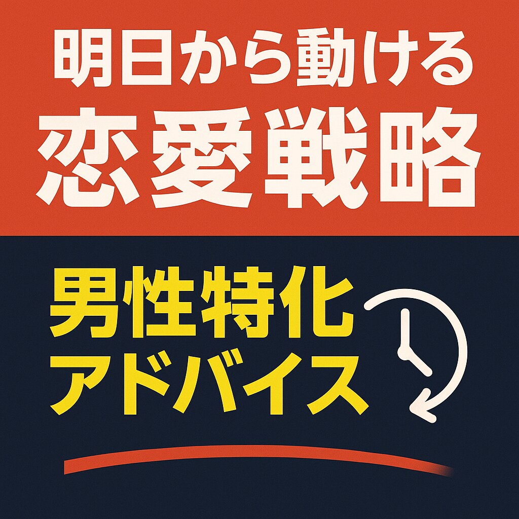 男性目線で恋愛の悩みを即解決します 『一人で悩む時間』を減らし、恋愛を前進させませんか？ イメージ1