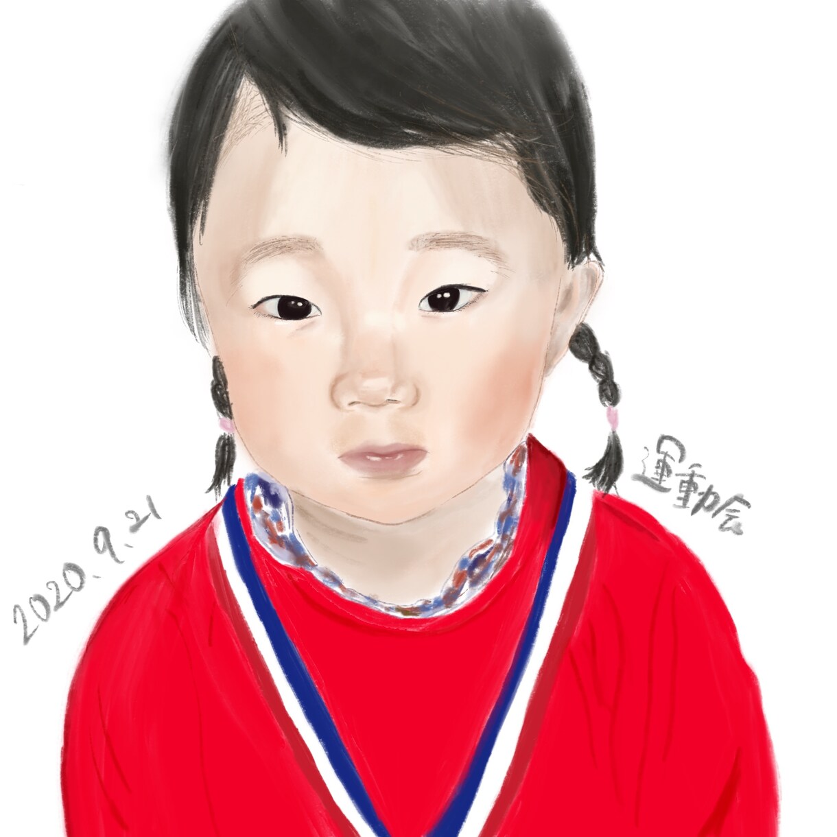 水彩画風の似顔絵を描きます デジタルで水彩画風の似顔絵です！ イメージ3