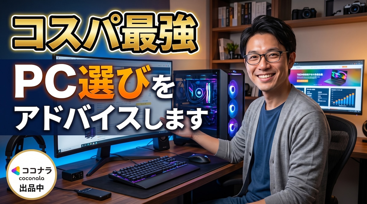 用途に合わせたコスパ最強PC選びをアドバイスします PCの自作・選定・相談歴20年以上のプロがアドバイスします イメージ1