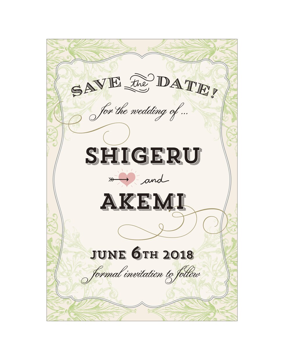 結婚式のお知らせをオシャレに♪作ります カスタムデザインで色も選べるSave the date♡ イメージ3