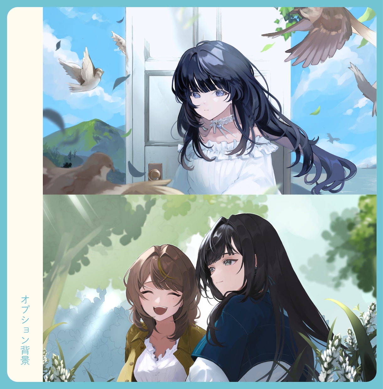 透明感ある可愛い一枚絵・立ち絵をお描きします 商用&二次利用◎立ち絵・グッズなども対応可です◎ イメージ5