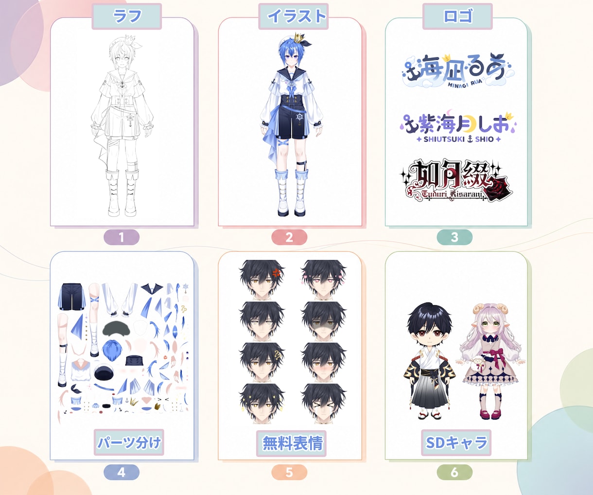 破格のハイクオリティ！Live2D全工程制作します 表情差分8種類付き！修正無制限でイメージ通り！著作権譲渡可！ イメージ2